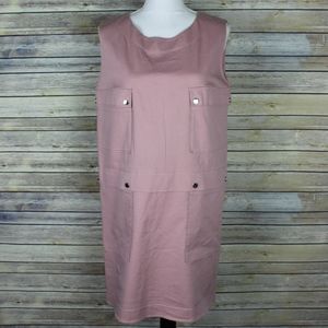 Kenzo Twill Cargo Snap Pocket Shift Dress Size 40